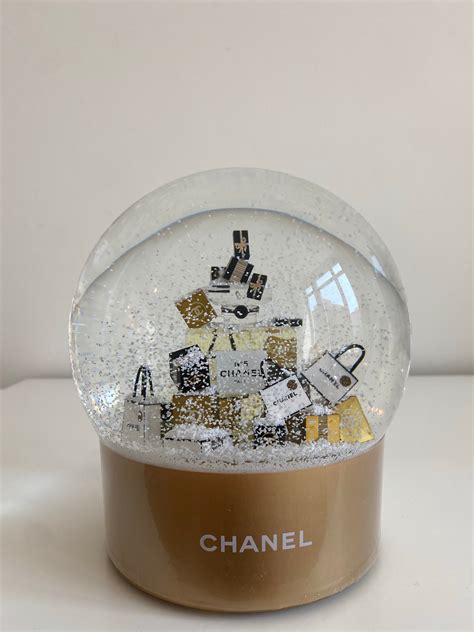 chanel mini snow globe|Chanel snow globe gift bag.